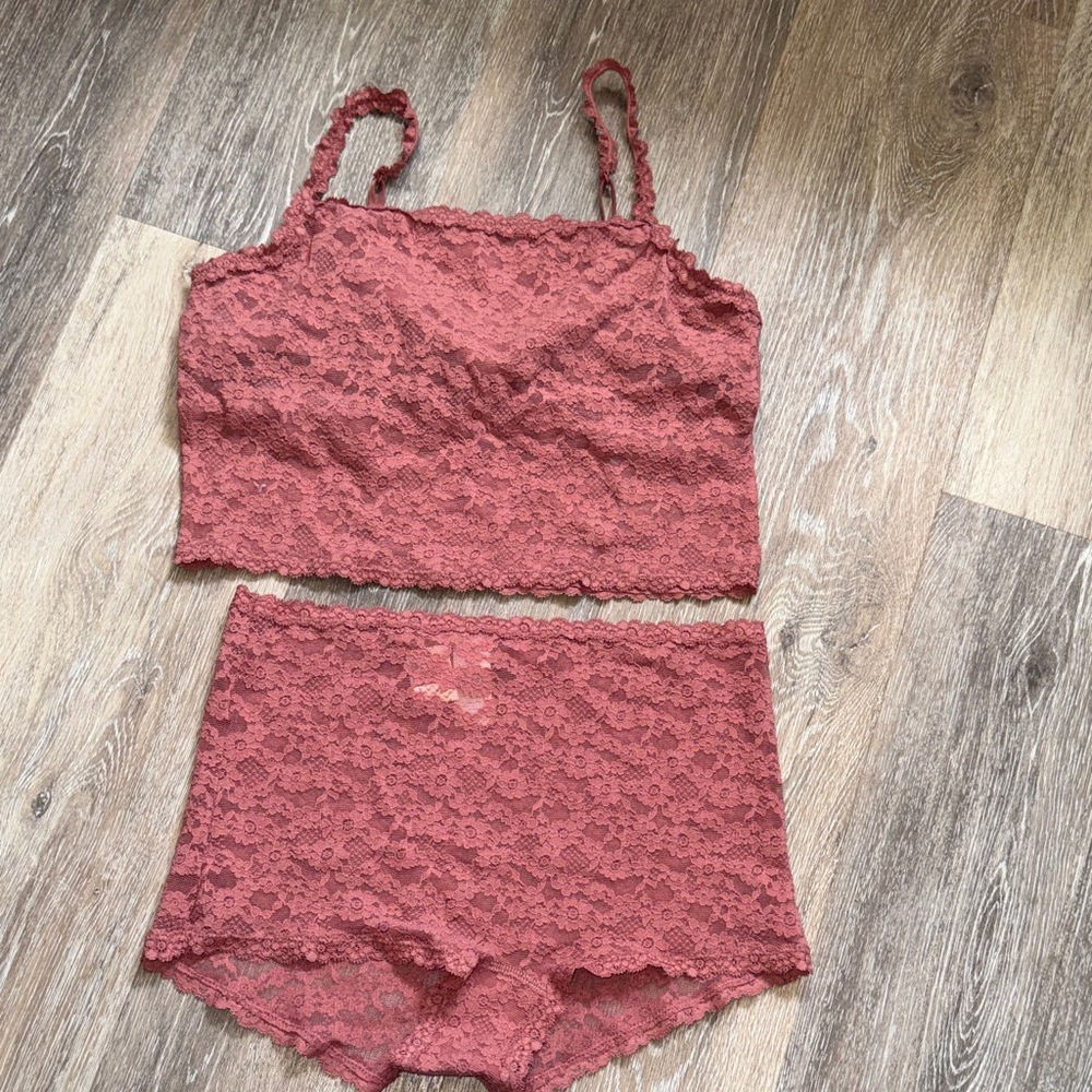 Lace Bralette and High-Waist Brief Set